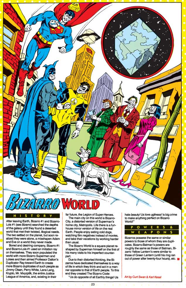 Bizarro World by Curt Swan and Karl Kesel - Who's Who The Definitive Directory of the DC Universe Bizarro World by Curt Swan and Karl Kesel - Who's Who The Definitive Directory of the DC Universe