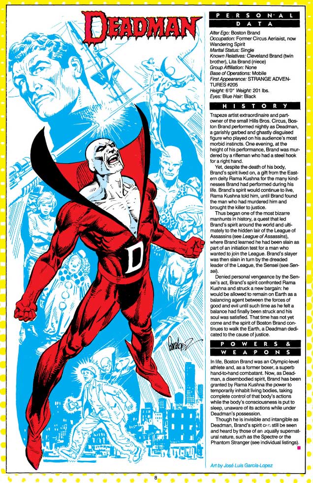 Deadman by Jose Luis Garcia-Lopez - Who's Who The Definitive Directory of the DC Universe Deadman by Jose Luis Garcia-Lopez - Who's Who The Definitive Directory of the DC Universe