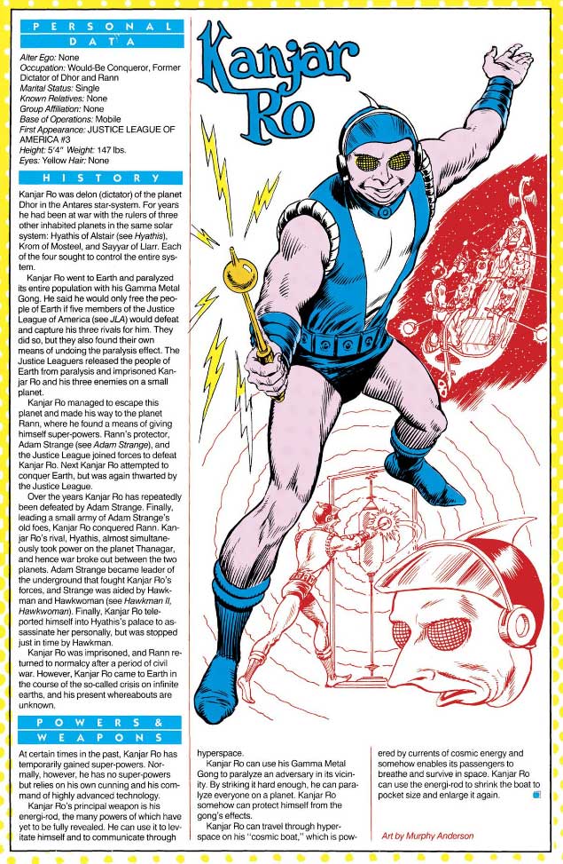 Kanjar Ro by Murphy Anderson - Who's Who The Definitive Directory of the DC Universe Kanjar Ro by Murphy Anderson - Who's Who The Definitive Directory of the DC Universe