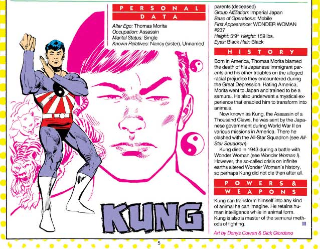 Kung by Denys Cowan and Dick Giordano - Who's Who The Definitive Directory of the DC Universe Kung by Denys Cowan and Dick Giordano - Who's Who The Definitive Directory of the DC Universe