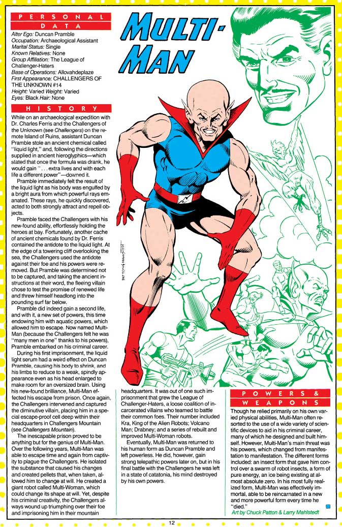 Multi-Man by Chuck Patton and Larry Mahlstedt - Who's Who The Definitive Directory of the DC Universe Multi-Man by Chuck Patton and Larry Mahlstedt - Who's Who The Definitive Directory of the DC Universe