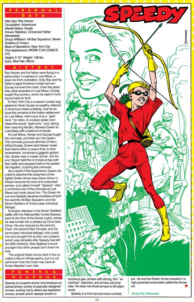Speedy of Earth-2 by Eric Shanower - Who's Who The Definitive Directory of the DC Universe Speedy of Earth-2 by Eric Shanower - Who's Who The Definitive Directory of the DC Universe