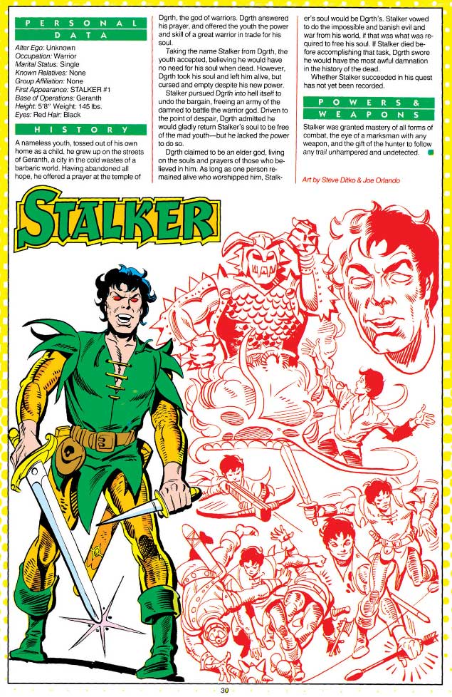 Stalker by Steve Ditko and Joe Orlando - Who's Who The Definitive Directory of the DC Universe Stalker by Steve Ditko and Joe Orlando - Who's Who The Definitive Directory of the DC Universe
